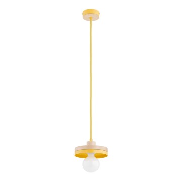 Takpendel LARSO på kabel 1xE27/15W/230V gul/beige