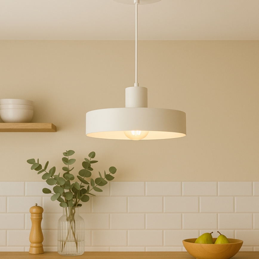 Takpendel med kabel ARCANE 1xE27/60W/230V vit