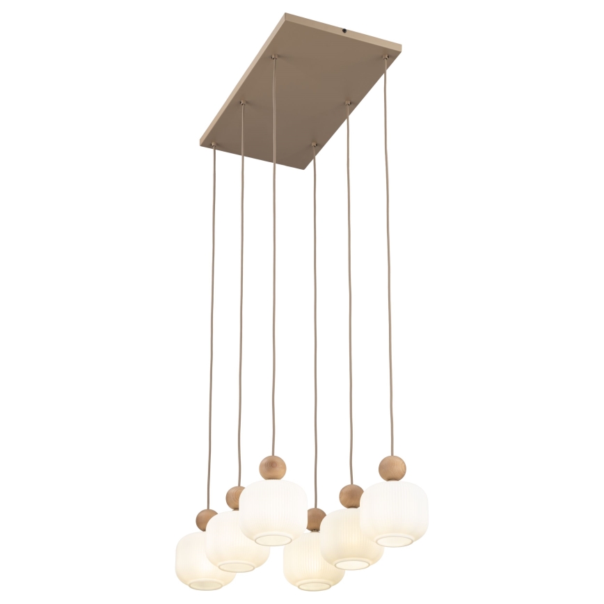 Takpendel med kabel BALLO 6xE14/10W/230V beige
