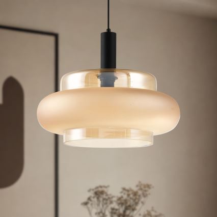Takpendel med kabel BRIZI 1xE27/40W/230V beige/rökfärgad
