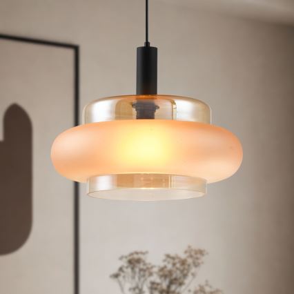 Takpendel med kabel BRIZI 1xE27/40W/230V beige/rökfärgad