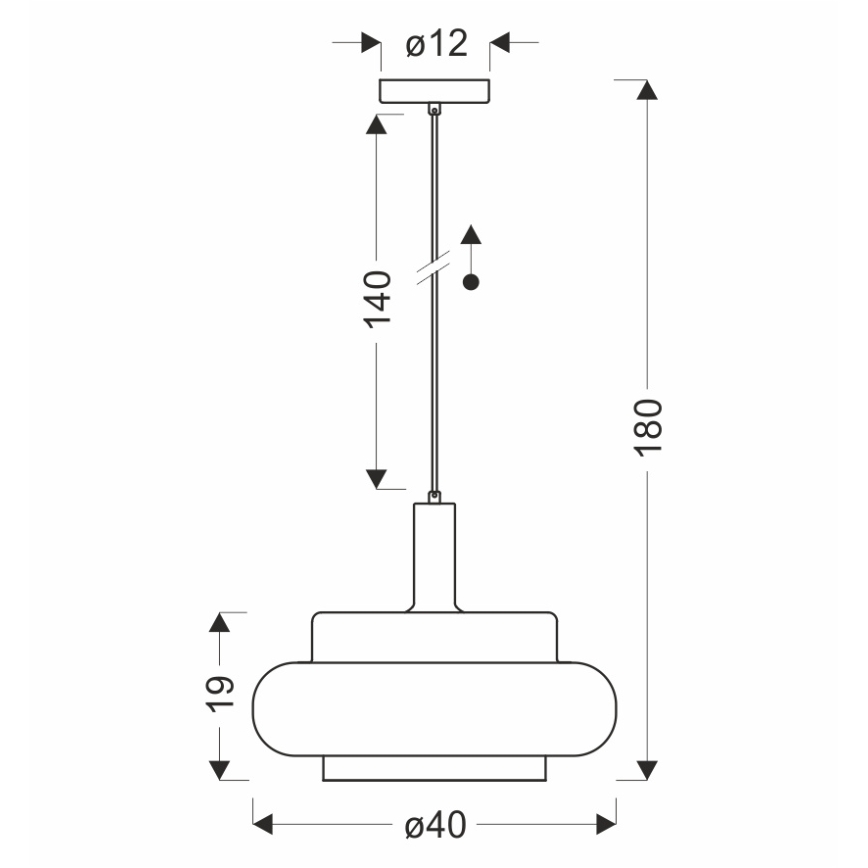 Takpendel med kabel BRIZI 1xE27/40W/230V beige/rökfärgad