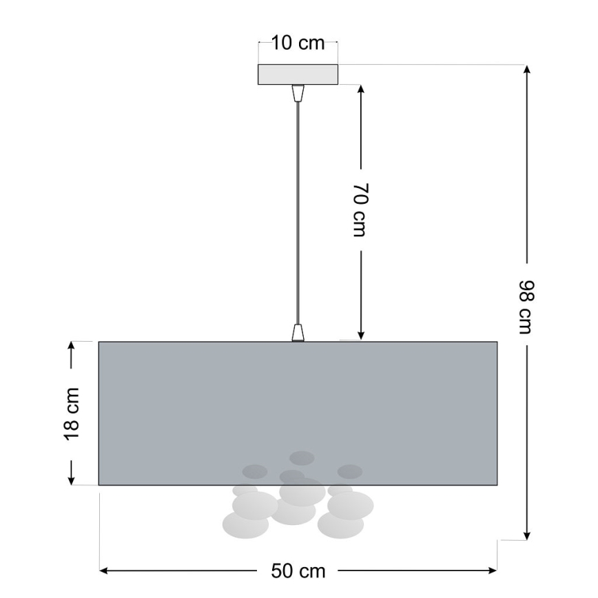 Takpendel med kabel BUBBLE 1xE27/60W/230V Ø 50 cm grön