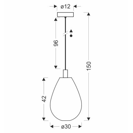 Takpendel med kabel DENSO 1xGU10/10W/230V Ø 30 cm, svart krom