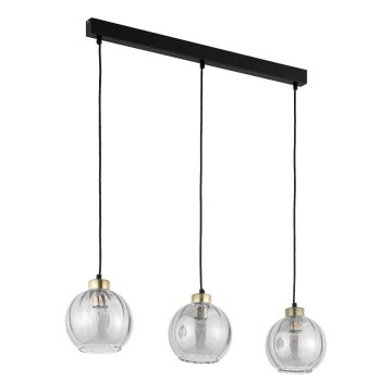 Takpendel med kabel DEVI 3xE27/15W/230V svart/rökfärgad