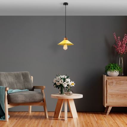 Takpendel med kabel MANAVGAT 1xE27/40W/230V gul/brun