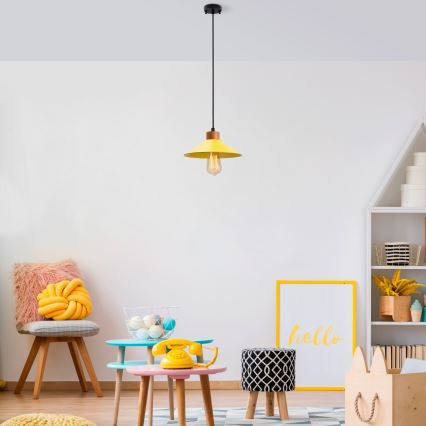 Takpendel med kabel MANAVGAT 1xE27/40W/230V gul/brun