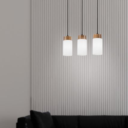 Takpendel med kabel MARKUS 3xE27/15W/230V svart/ek