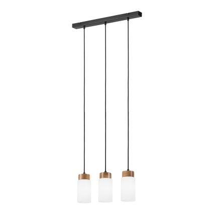 Takpendel med kabel MARKUS 3xE27/15W/230V svart/ek