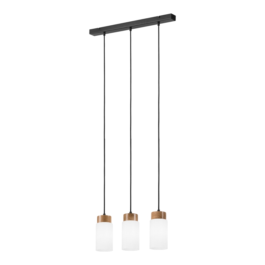 Takpendel med kabel MARKUS 3xE27/15W/230V svart/ek