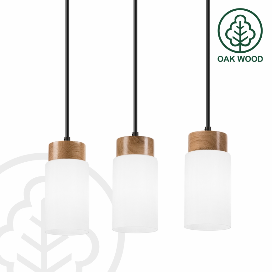 Takpendel med kabel MARKUS 3xE27/15W/230V svart/ek