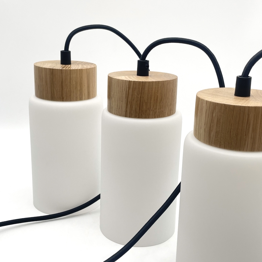 Takpendel med kabel MARKUS 3xE27/15W/230V svart/ek