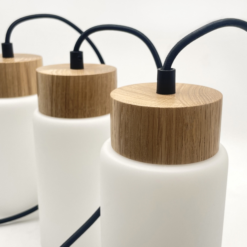 Takpendel med kabel MARKUS 3xE27/15W/230V svart/ek