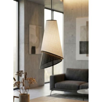 Takpendel med kabel MODA 3xE27/15W/230V grå/svart