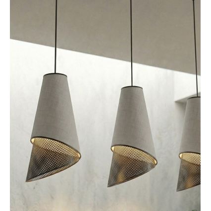 Takpendel med kabel MODA 3xE27/15W/230V grå/svart