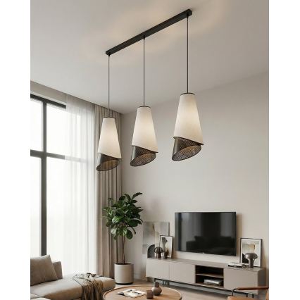 Takpendel med kabel MODA 3xE27/15W/230V grå/svart