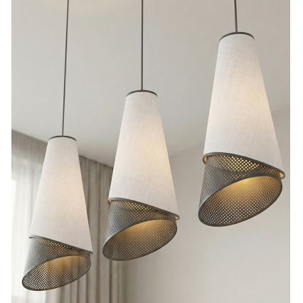 Takpendel med kabel MODA 3xE27/15W/230V grå/svart