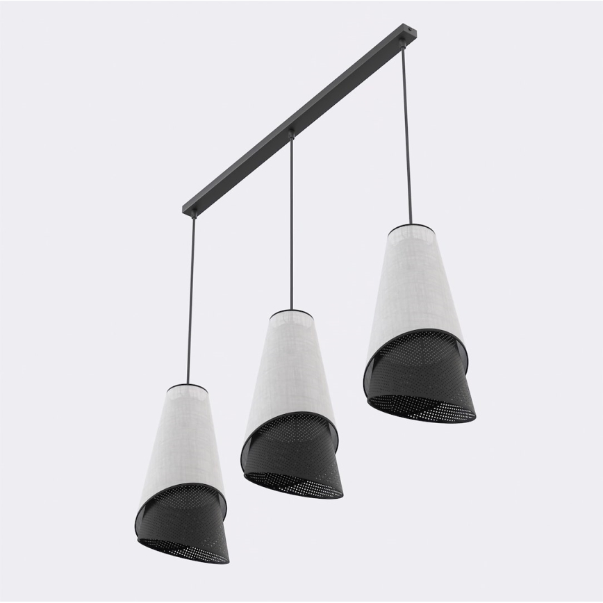 Takpendel med kabel MODA 3xE27/15W/230V grå/svart