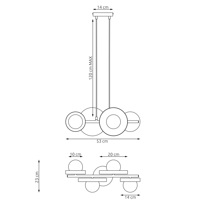 Takpendel med kabel Modell 4xG9/8W/230V svart