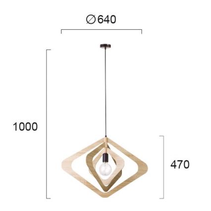 Takpendel med kabel ROXIE 1xE27/15W/230V brun