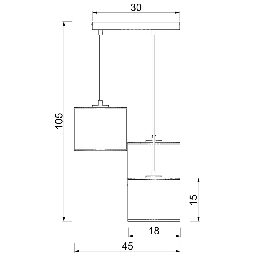 Takpendel med sladd ARDEN 3xE27/15W/230V Ø 30 cm beige