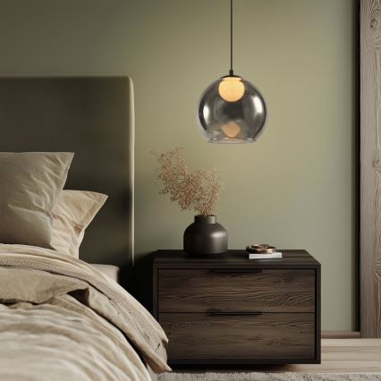 Takpendel med sladd BRIN 1xG9/15W/230V rökigt svart