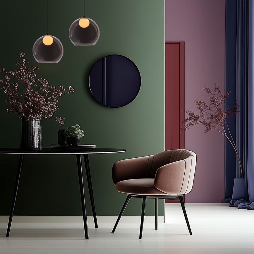 Takpendel med sladd BRIN 1xG9/15W/230V rökigt svart