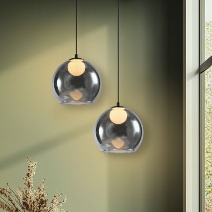 Takpendel med sladd BRIN 1xG9/15W/230V rökigt svart