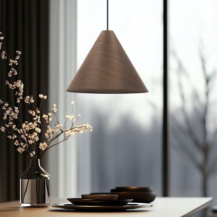 Takpendel med sladd CONO 1xE27/40W/230V mahognyfanér