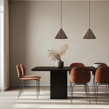 Takpendel med sladd CONO 1xE27/40W/230V mahognyfanér