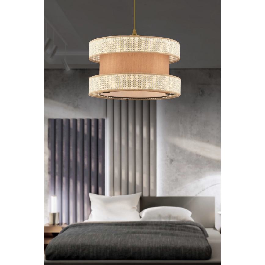 Takpendel med sladd HALO 1xE27/60W/230V beige/krämfärgad