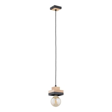 Takpendel med sladd LARSO 1xE27/15W/230V svart/beige