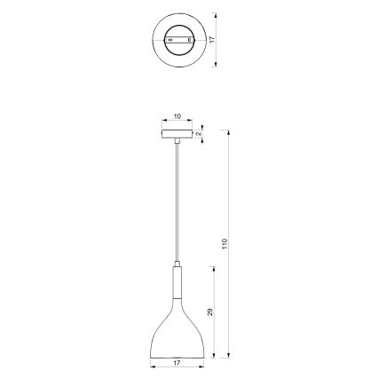 Takpendel med sladd NOAK 1xE27/15W/230V krämfärgad