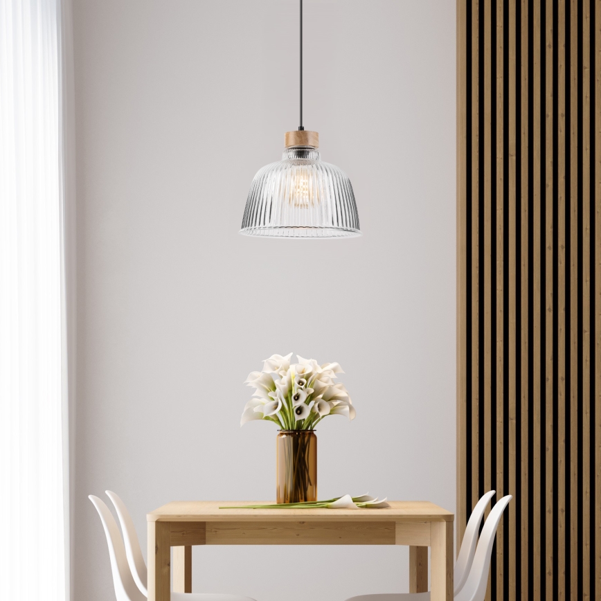 Takpendel med vajer ASTA 1xE27/60W/230V Ø 28 cm ek