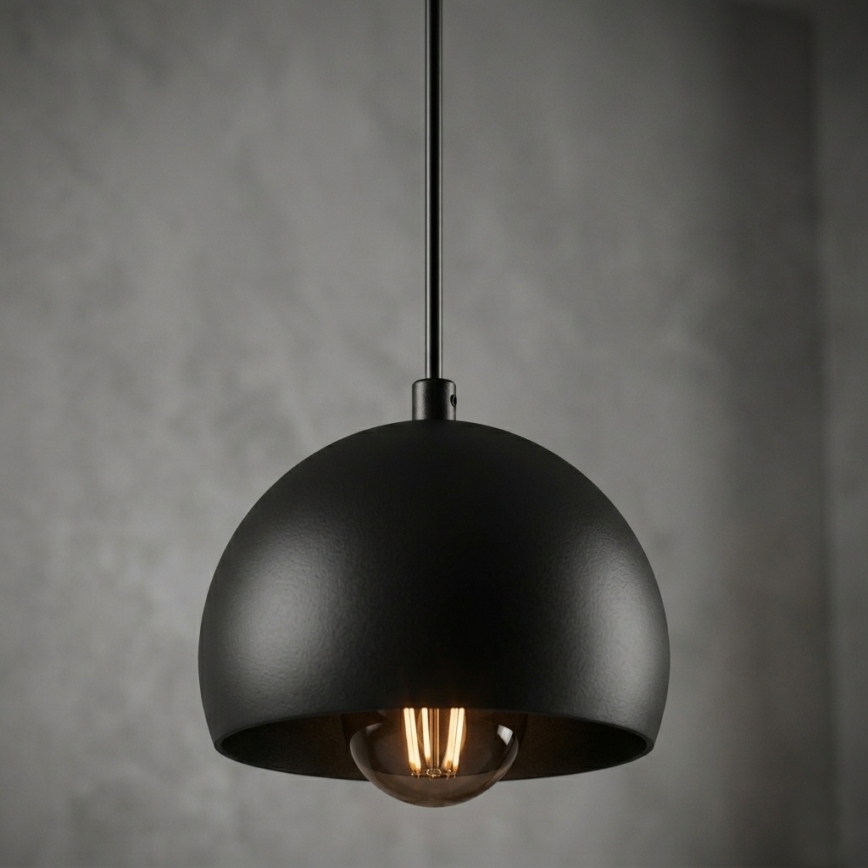 Takpendel med vajer SOOL 1xE27/15W/230V Ø 15 cm svart