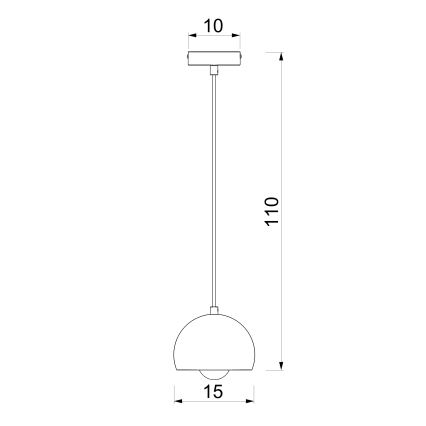 Takpendel med vajer SOOL 1xE27/15W/230V Ø 15 cm svart