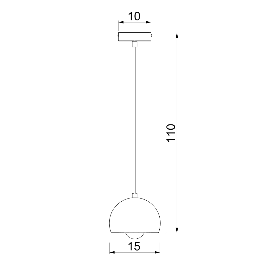 Takpendel med vajer SOOL 1xE27/15W/230V Ø 15 cm svart