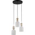 Takpendel med vajer SOPHIA 3xE14/10W/230V svart/rökfärgad beige/vit