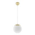 Takpendel med vajer TOYA 1xE27/60W/230V Ø 20 cm vit/guld