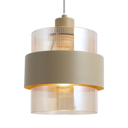Takpendel med vajer VALENTINO 1xE27/15W/230V beige/klar