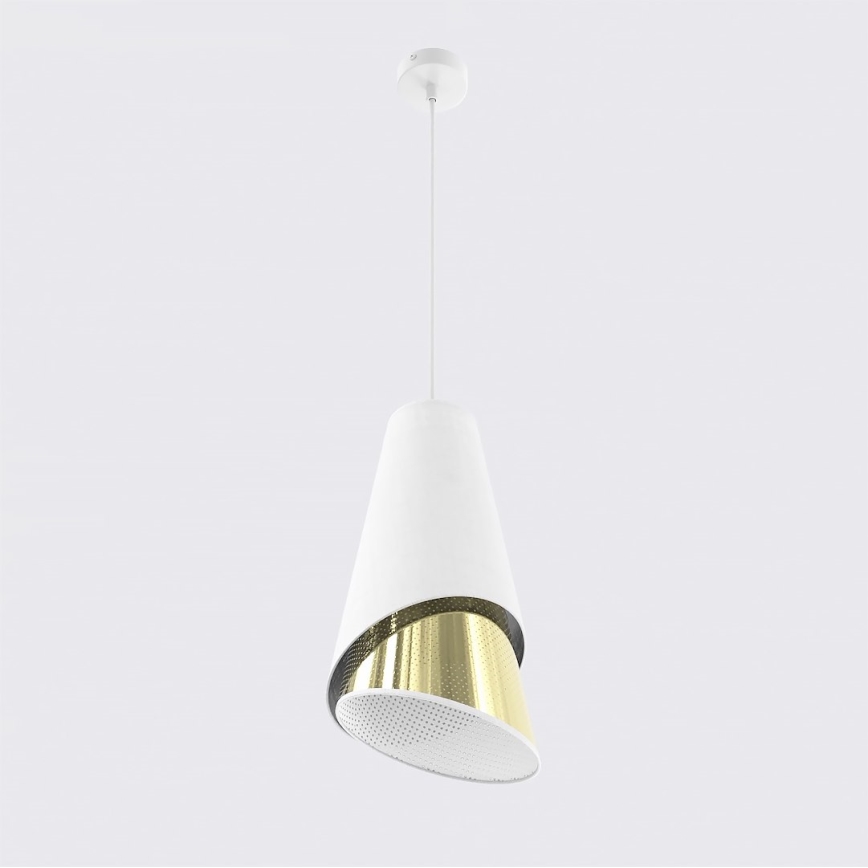 Takpendel MODA på kabel 1xE27/15W/230V vit/guld