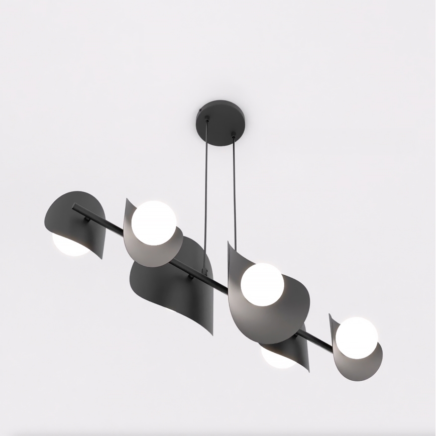 Takpendel på kabel ELEMENTI 6xG9/8W/230V svart