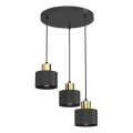 Takpendel på kabel PARKLA 3xE27/15W/230V, svart