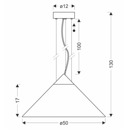 Takpendel på kabel PRESTO 1xGX53/10W/230V, Ø 50 cm, guld/rökgrå
