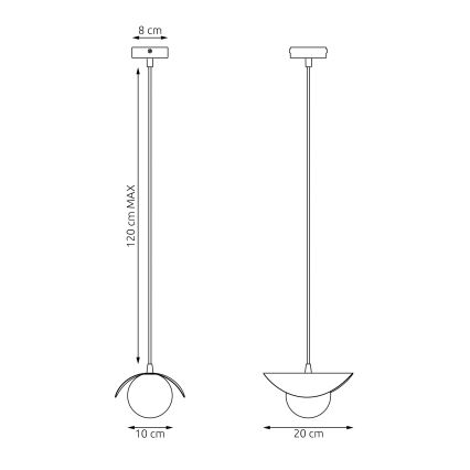 Takpendel på kabel RITUAL 1xG9/8W/230V vit