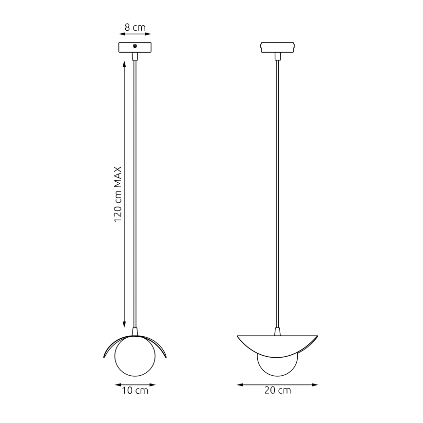 Takpendel på kabel RITUAL 1xG9/8W/230V vit