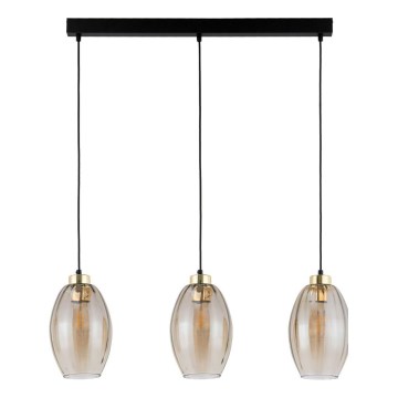 Takpendel på kabel SEBO 3xE27/15W/230V svart/rökbeige