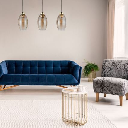 Takpendel på kabel SEBO 3xE27/15W/230V svart/rökbeige