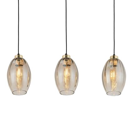 Takpendel på kabel SEBO 3xE27/15W/230V svart/rökbeige