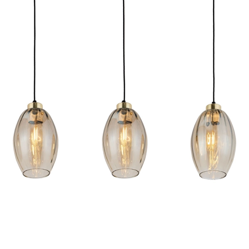 Takpendel på kabel SEBO 3xE27/15W/230V svart/rökbeige